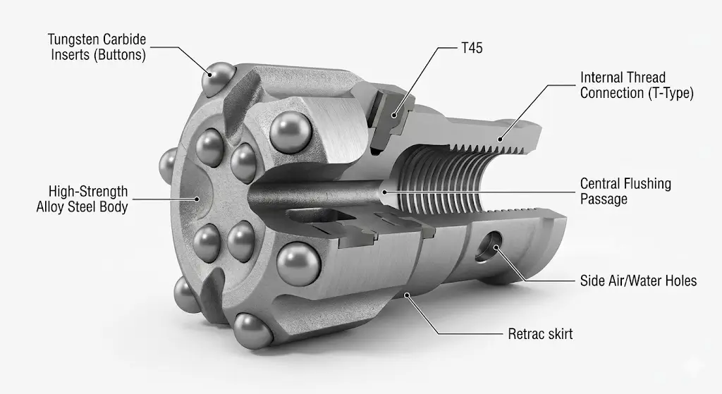 Structure Of T45 Thread Bit
