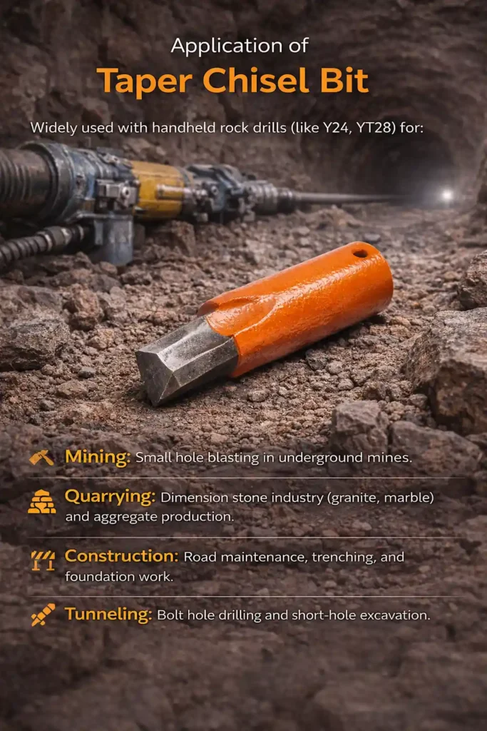 Applicantion of Taper Chisel Bit